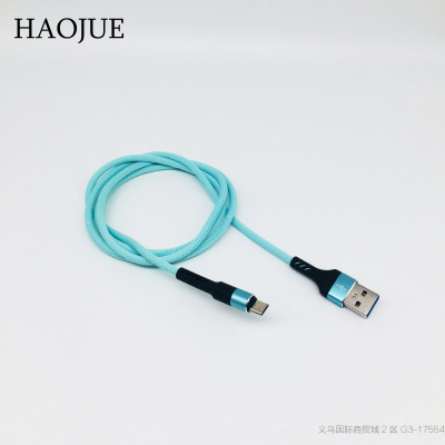 HAOJUE brand line 2019 new flash charging line 360 degree bullet data line anti-break protection
