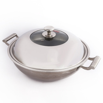 Home kitchen high - end atmosphere can be smokeless non - stick pan, 304 stainless steel food grade wok cooking