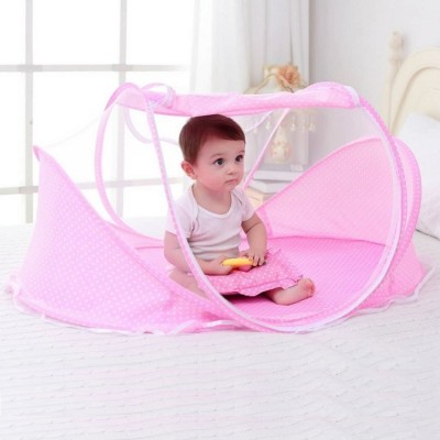 Manufacturer direct selling infant and child infant folding mosquito net with sleeping cushion mosquito net bed bed three-piece set music infant mosquito net