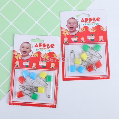4# square bread head pin candy colored multi-purpose baby safety pin with diaper drool towel use report