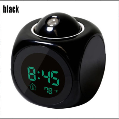 2019 projected alarm clock LED multi-function voice time telling 3D projected alarm clock in English