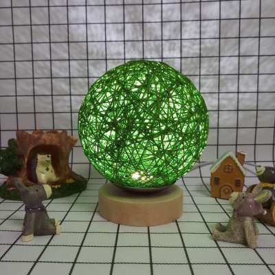 Creative gift desk lamp 3D moon light couple wooden cane ball light night light two-color moon light