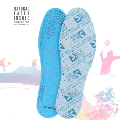 Blue Latex Cotton Perforated Breathable Insole Cutting Printing Cotton Comfortable Foreign Trade Sweat-Absorbing Insole