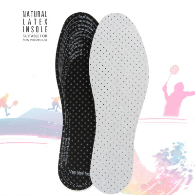 3mm black latex activated carbon cotton cloth with perforated breathable insole for both men and women