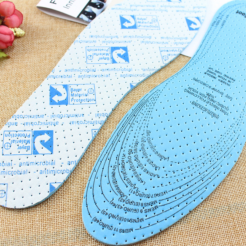 Blue latex cotton punched breathable insole can be cut printed cotton comfortable foreign trade sweat absorbent insole