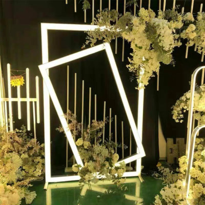 Wedding geometric luminous door stage background decoration road lead