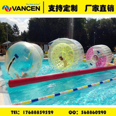 Custom outlet PVC inflated water roller transparent child walking ball watet roller