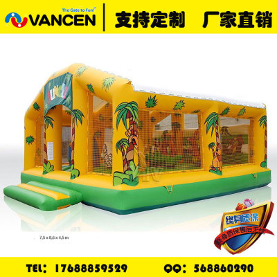 PVC indoor outdoor square lawn children's entertainment inflatable house naughty castle painted boat entertainment 