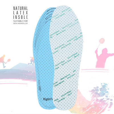 Blue Latex Printing Cotton Perforated Sweat-Absorbent Insole Breathable Cutting Insole