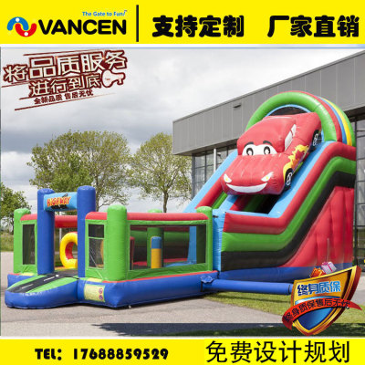 New PVC car inflatable castle large inflatable trampoline slide children's air cushion bed naughty castle toys