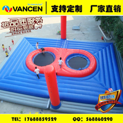 Custom PVC fun games props inflatable bosha stadium inflatable water volleyball court adult beach toys