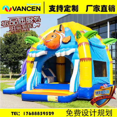 Outdoor large inflatable trampoline children's paradise outdoor inflatable slide trampoline octopus castle combination