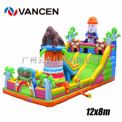 Bouncy castle guangzhou custom export PVC outdoor children's inflatable castle park toy bouncer