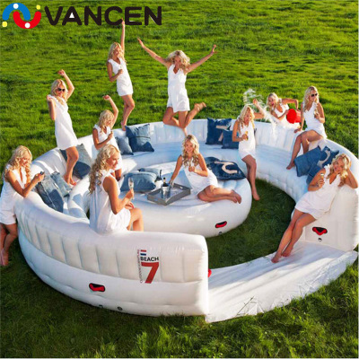 Manufacturer customized PVC large round outdoor air sofa travel air sofa inflatable sofa