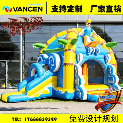 Ski dolphin inflatable trampoline jumping table inflatable slide castle combination children PVC product equipment
