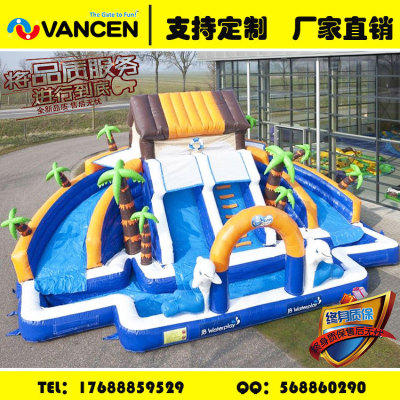 Guangzhou manufacturers custom PVC outdoor children's home inflatable slide pool combination naughty fort amusement 