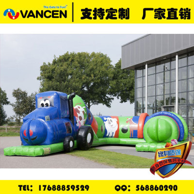 Custom export PVC naughty fort children's paradise inflatable barrier passage outdoor playground equipment toys