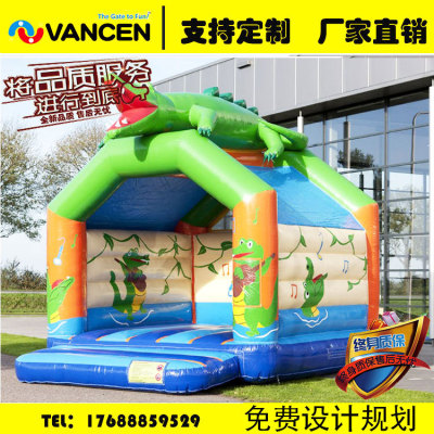 Inflatable castle outdoor large children's naughty castle playground slide crocodile trampoline land adventure amusemen