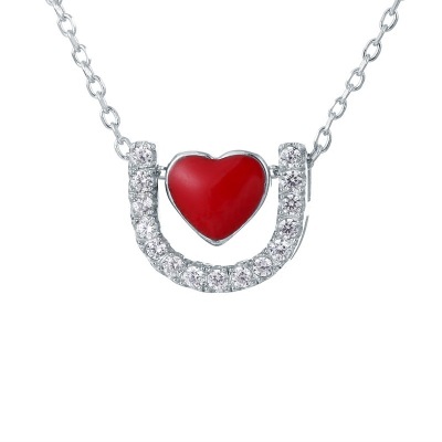 S925 pure silver necklace female love clavicle chain simple versatile fashion valentine's day gift Japan and Korea fadeless pendant