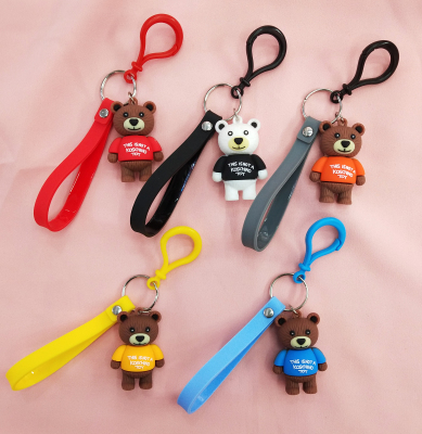 Cute teddy bear key chain pendant automotive supplies handicraft ornaments hanging ornaments