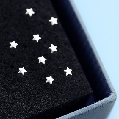 S925 sterling silver mini star ear studs for men and women