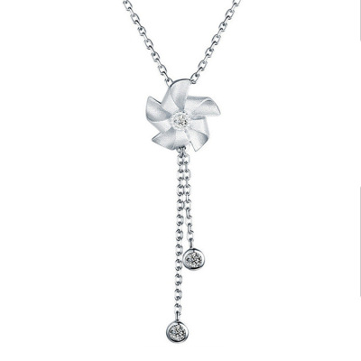 Gardenia flowers in the same windmill necklace S925 sterling silver collar chain necklace lady gift bestie