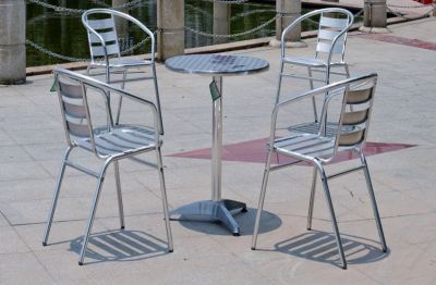 Professional Supply Aluminum Alloy Folding Table and Chair Plastic Spraying Folding Tables and Chairs Outdoor Aluminum Alloy Furniture