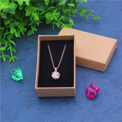 Logo accessories can be customized box retro ring box earrings box brown paper pendant box wholesale spot