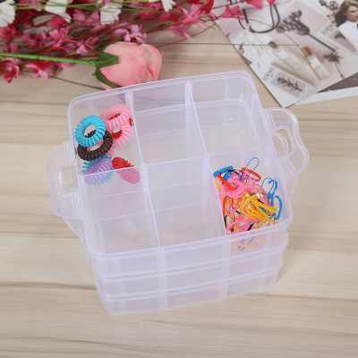 Pick up small 3-layer 18-cell detachable PP storage and finishing tool box