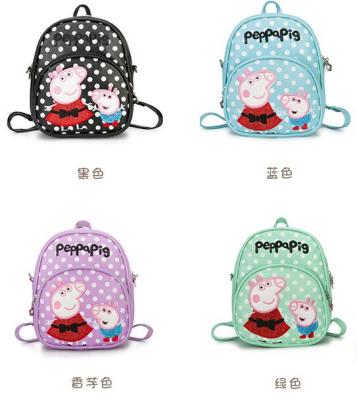 PU piggy Paige backpacks kids' backpacks cartoon bags three girls' bags