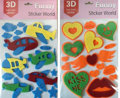 New Children's Handmade Non-Woven Fabric Layer Stickers Cartoon Stickers Decorative Stickers