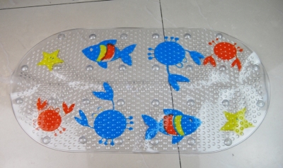 PVC transparent beads printing bathroom pad printing cartoon bath pad non-slip foot pad massage pad