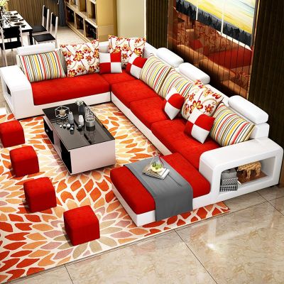 Sofa Large Living Room Multi-Combination Comfortable Leather Fabric Suede Factory Direct Sales Family Sofa High-End Sofa Furniture