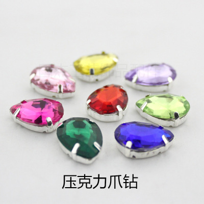 In Stock Wholesale Hand Sewing Rhinestones Water Drop Acrylic DIY Fashion Wedding Dress Women's Shoes Material Jewelry Accessories Wholesale