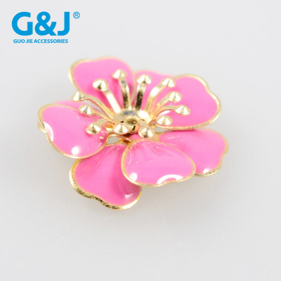 Yiwu Hot Glue Flowers Handmade Copper Bottom Epoxy DIY Clothing Accessories