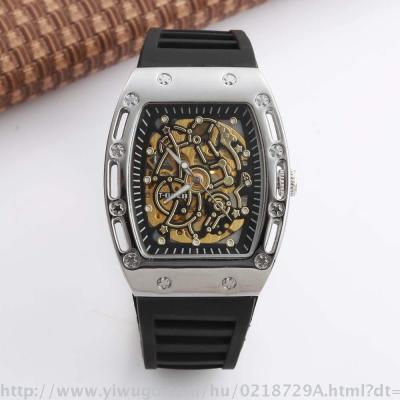 New hollow-out high-grade transparent barrel dial automatic mechanical watch