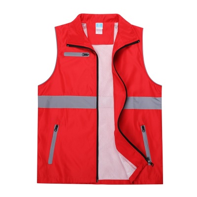 Double reflective waistcoat advertising work clothes safety vest overalls volunteer clothing