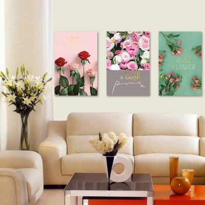 2019 high - grade canvas decorative painting modern simple rose flowers small fresh only beautiful Nordic hanging painting