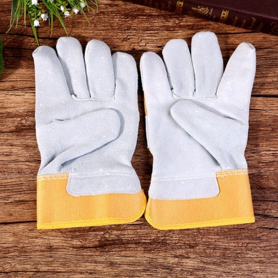 Cow Second Layer Arc-Welder's Gloves Cowhide Gloves Thermal Insulation Wear-Resistant Gloves Welder Gloves Labor Protection Factory Direct Sales