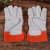 Orange Cloth Natural Color Arc-Welder's Gloves Hand Protection Cow Split Leather Gloves Labor Protection Arc-Welder's Gloves Factory Direct Sales