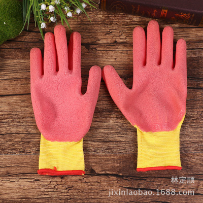 Hot Sale Supply Nylon Foam Flat Hanging Gloves Wear-Resistant Labor Gloves Labor Gloves Wholesale