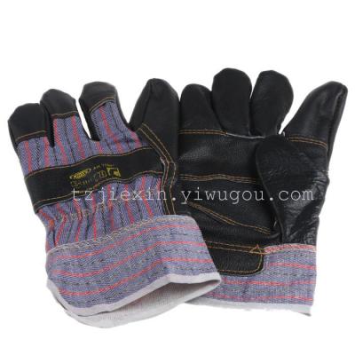 Factory Direct Sales Furniture Leather Wear-Resistant Heat Insulation Non-Slip Argon Arc Welding Protection Labor Protection Welder Calf Leather Work Gloves