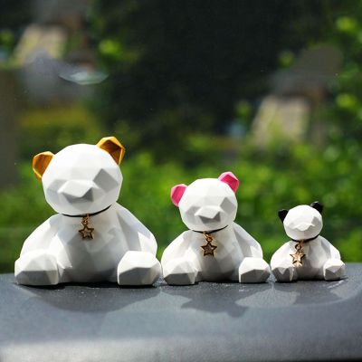 Wholesale vehicle aromatherapy car furnishings Nordic geometric bear the custom creative home coursing together plaster crafts