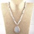 INFANTA JEWELRY Fashion White Howlite Stones Knotted Women Gemstone Necklace Drop Pendant Necklace Fashion