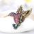 INFANTA JEWELRY Antique Hummingbird Brooches Vintage Crystal Tone Bird Brooch Pins for Women