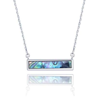 INFANTA JEWELRY Minimalist Bar Pendant Necklaces Necklace in Abalone and Mother of Pearl Shell for Women