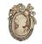INFANTA JEWELRY Vintage Crystal Cameo Lady Maiden Flower Brooch(silver Plated,gold Plated)