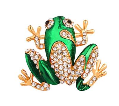 INFANTA JEWELRY Frog Brooch Wedding Bouquet Accessories Enamel Crystal Pins Brooches Women