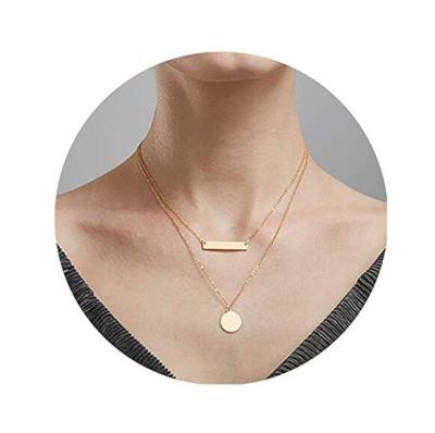 INFANTA JEWELRY Gold Layered Choker Necklace Bohemia Pearl Bar Pendant