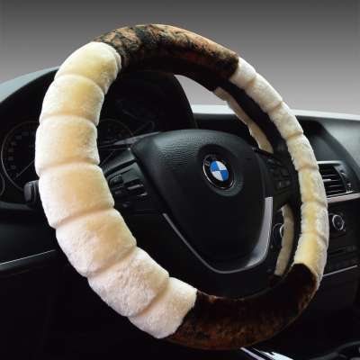 Wholesale car steering wheel cover winter short plush flocking cover to the general set of a set of hair